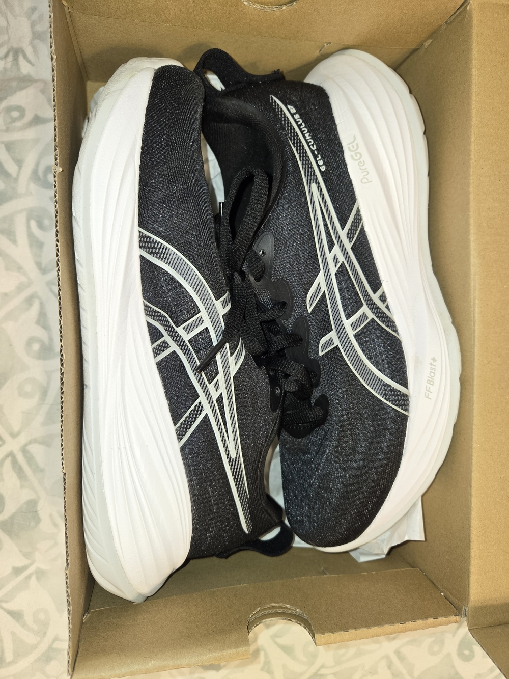 ASICS Women's Black Running Shoes with Cushioned White Sole